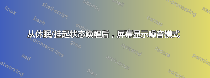 从休眠/挂起状态唤醒后，屏幕显示噪音模式