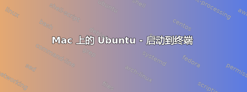 Mac 上的 Ubuntu - 启动到终端