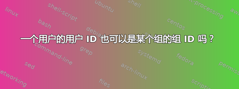 一个用户的用户 ID 也可以是某个组的组 ID 吗？