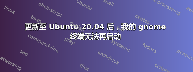 更新至 Ubuntu 20.04 后，我的 gnome 终端无法再启动