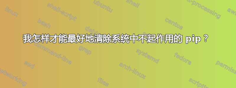 我怎样才能最好地清除系统中不起作用的 pip？