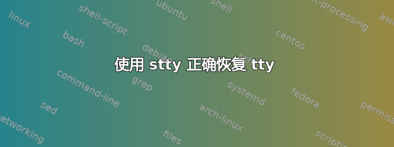 使用 stty 正确恢复 tty