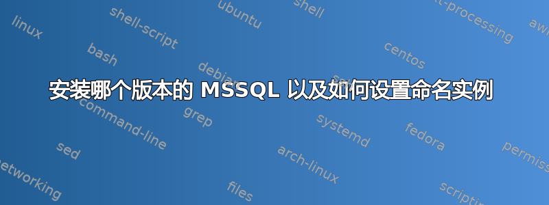 安装哪个版本的 MSSQL 以及如何设置命名实例