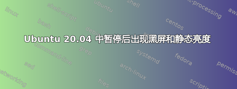 Ubuntu 20.04 中暂停后出现黑屏和静态亮度