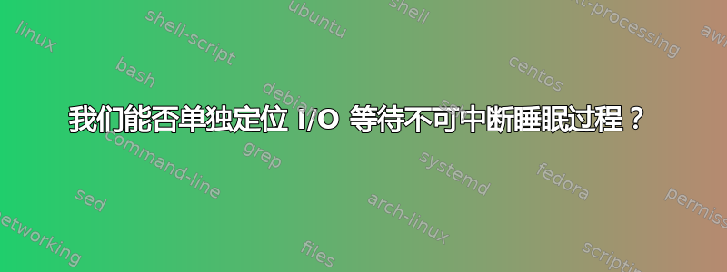 我们能否单独定位 I/O 等待不可中断睡眠过程？