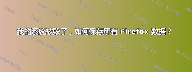 我的系统被毁了，如何保存所有 Firefox 数据？