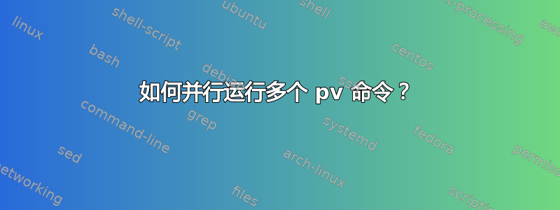 如何并行运行多个 pv 命令？