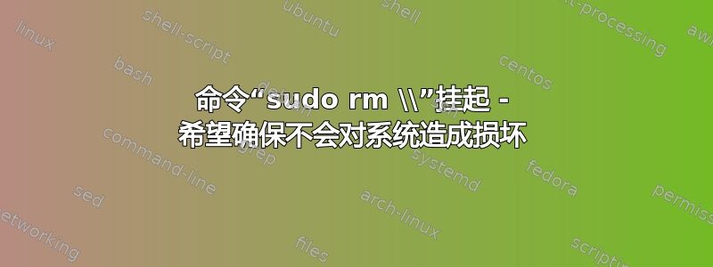 命令“sudo rm \\”挂起 - 希望确保不会对系统造成损坏