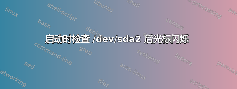 启动时检查 /dev/sda2 后光标闪烁