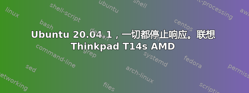 Ubuntu 20.04.1，一切都停止响应。联想 Thinkpad T14s AMD