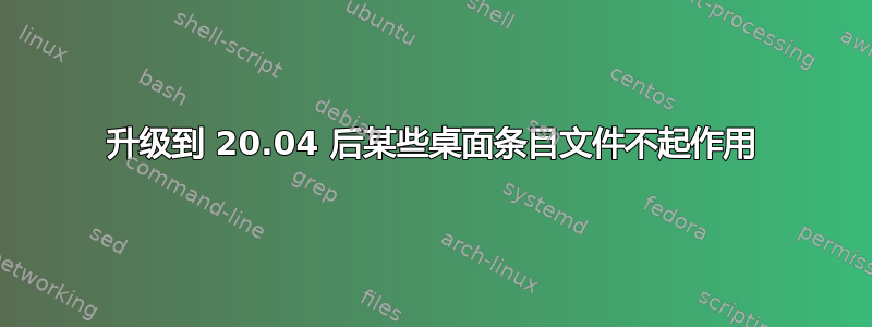 升级到 20.04 后某些桌面条目文件不起作用