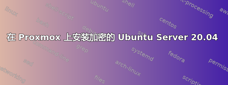 在 Proxmox 上安装加密的 Ubuntu Server 20.04