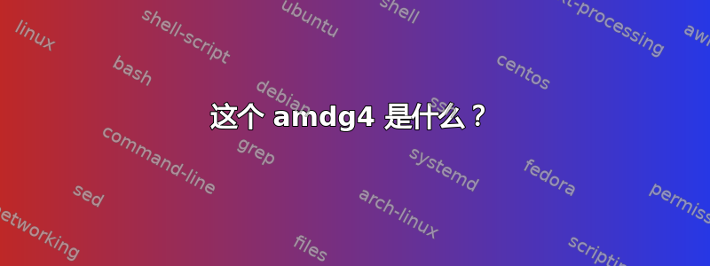 这个 amdg4 是什么？