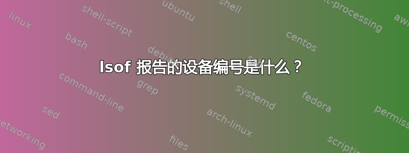 lsof 报告的设备编号是什么？