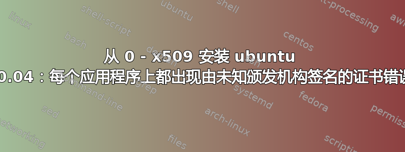 从 0 - x509 安装 ubuntu 20.04：每个应用程序上都出现由未知颁发机构签名的证书错误