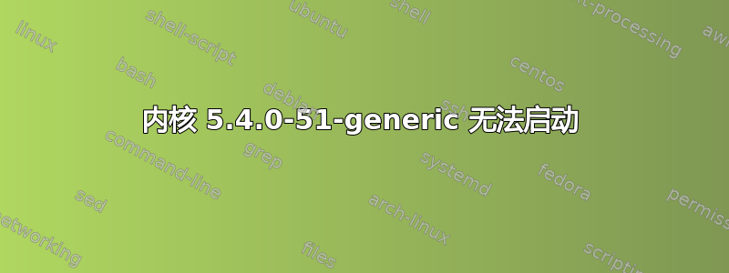 内核 5.4.0-51-generic 无法启动