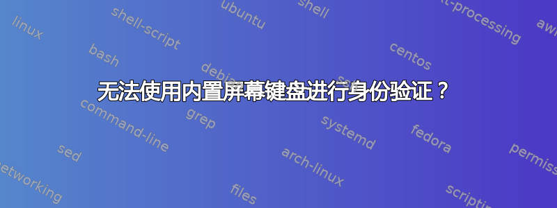 无法使用内置屏幕键盘进行身份验证？