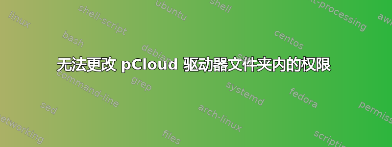 无法更改 pCloud 驱动器文件夹内的权限