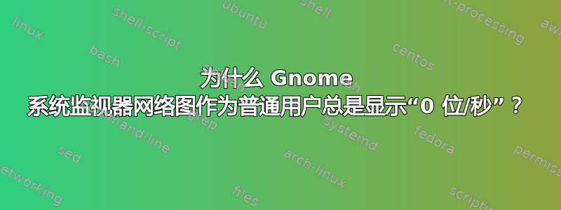 为什么 Gnome 系统监视器网络图作为普通用户总是显示“0 位/秒”？