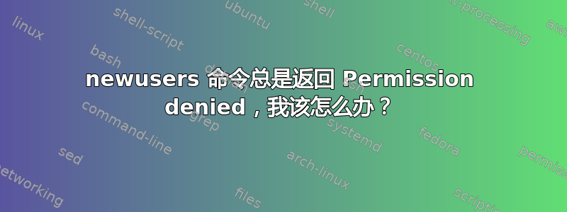 newusers 命令总是返回 Permission denied，我该怎么办？