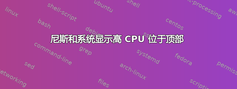 尼斯和系统显示高 CPU 位于顶部