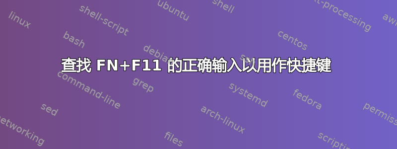 查找 FN+F11 的正确输入以用作快捷键