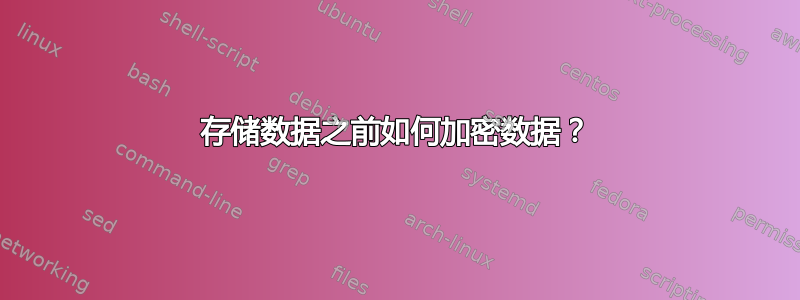 存储数据之前如何加密数据？