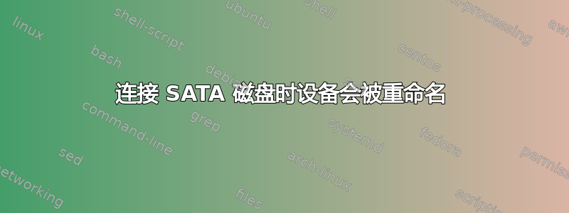 连接 SATA 磁盘时设备会被重命名