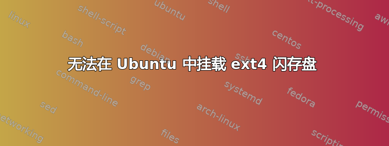 无法在 Ubuntu 中挂载 ext4 闪存盘