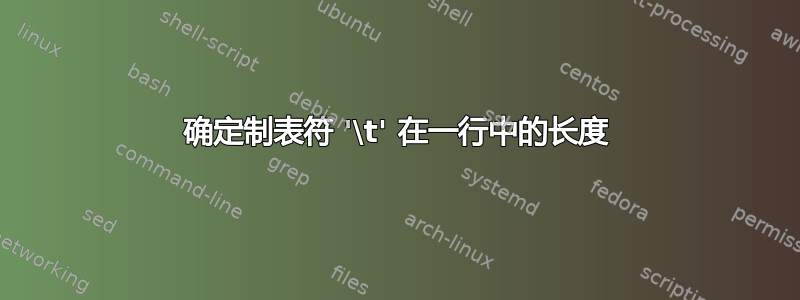 确定制表符 '\t' 在一行中的长度