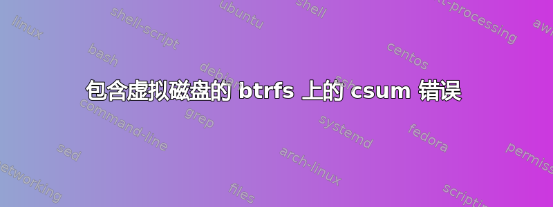 包含虚拟磁盘的 btrfs 上的 csum 错误