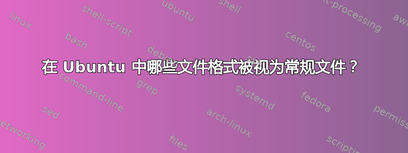 在 Ubuntu 中哪些文件格式被视为常规文件？