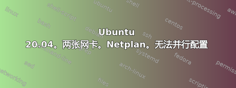 Ubuntu 20.04。两张网卡。Netplan。无法并行配置