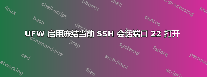 UFW 启用冻结当前 SSH 会话端口 22 打开