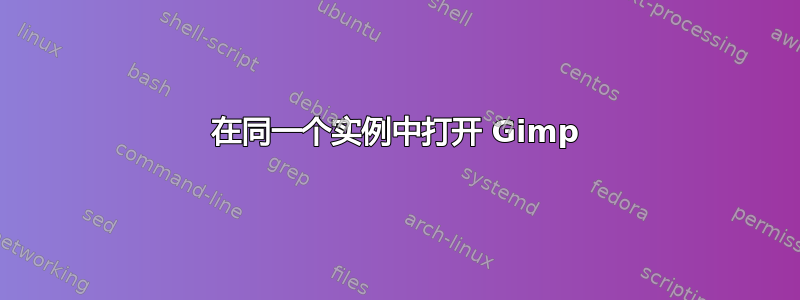 在同一个实例中打开 Gimp