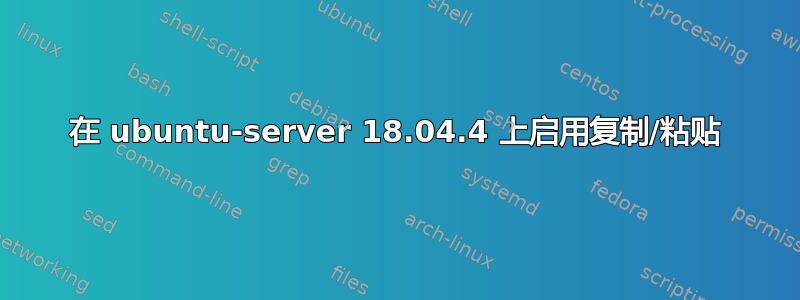 在 ubuntu-server 18.04.4 上启用复制/粘贴