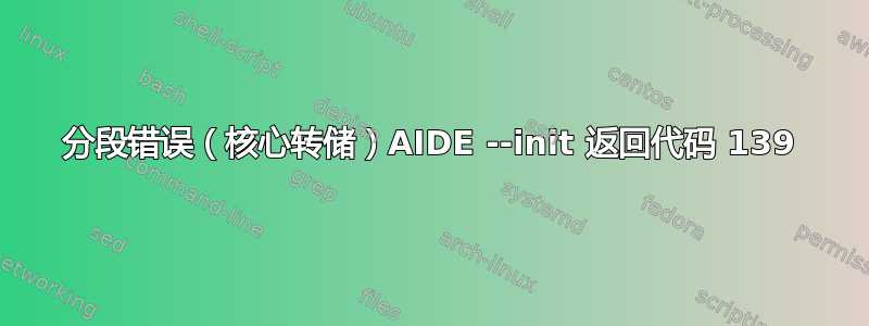 分段错误（核心转储）AIDE --init 返回代码 139