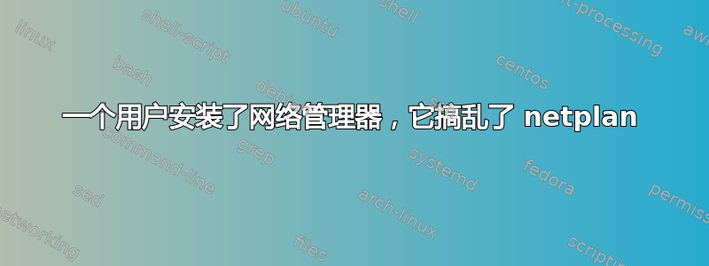 一个用户安装了网络管理器，它搞乱了 netplan