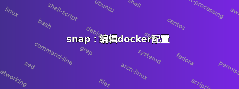 snap：编辑docker配置