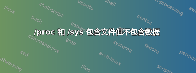 /proc 和 /sys 包含文件但不包含数据