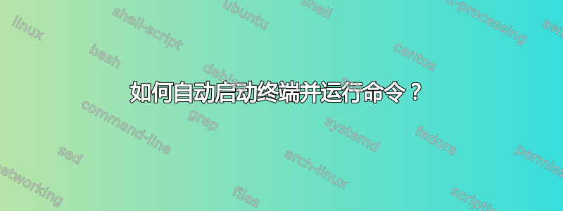 如何自动启动终端并运行命令？