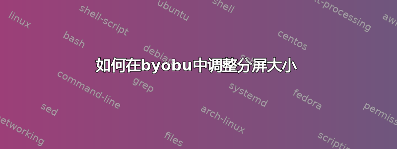 如何在byobu中调整分屏大小