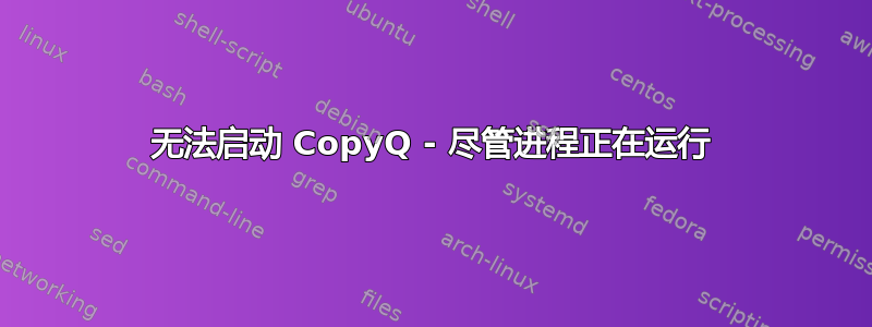 无法启动 CopyQ - 尽管进程正在运行