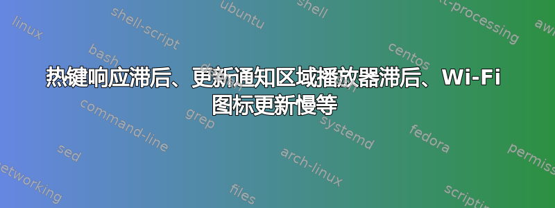 热键响应滞后、更新通知区域播放器滞后、Wi-Fi 图标更新慢等