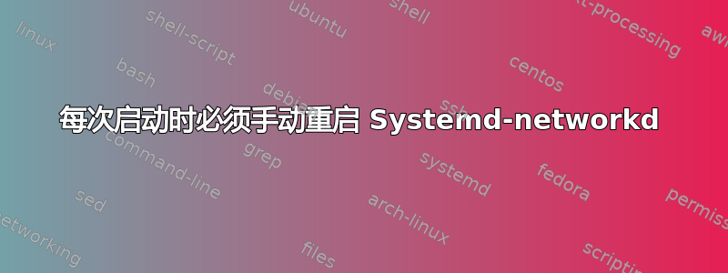 每次启动时必须手动重启 Systemd-networkd