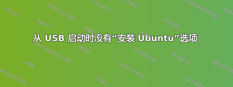 从 USB 启动时没有“安装 Ubuntu”选项