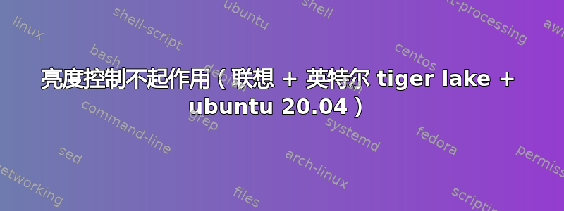 亮度控制不起作用（联想 + 英特尔 tiger lake + ubuntu 20.04）