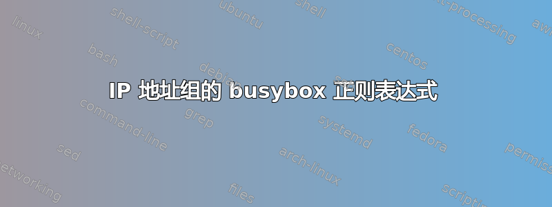 IP 地址组的 busybox 正则表达式