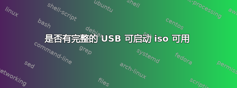 是否有完整的 USB 可启动 iso 可用