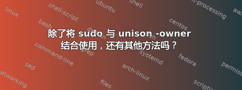 除了将 sudo 与 unison -owner 结合使用，还有其他方法吗？